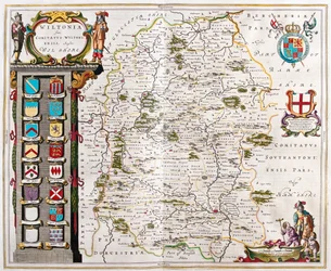 Wilshire, i "Theatrum Orbis Terrarum, sive Atlas Novus" av Willem Blaeu, Amsterdam