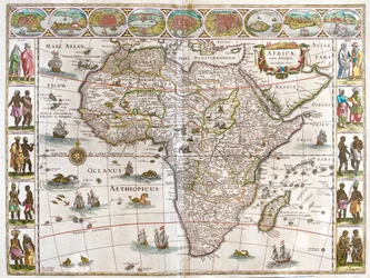 Afrika, i "Theatrum Orbis Terrarum, sive Atlas Novus" av Willem Blaeu, Amsterdam