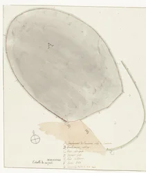 Plattgrund med mått från gamla stad Manduria Uppmätt plan över den yttre och inre väggen i forntida Manduria, av Mr. Dierquens Resor i Italien, Sicilien och Malta - 1778 (serietitel)