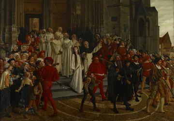 En martyr från 1500-talet - Johanna Van Santhoven, 1883.