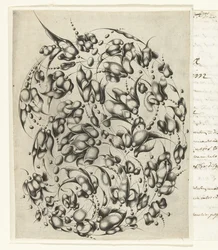 Guldsmedsbukett med stiliserade blommor och blad Looff-werck Boeck Seer Constich Geteijckent (serietitel)