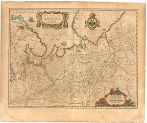 Karta över Ryssland Från: Världskarta..., 1645