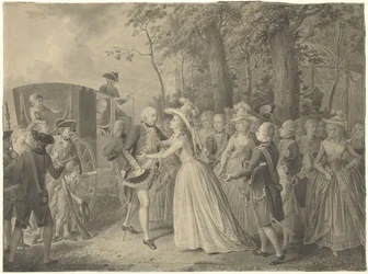 Prinsessan Wilhelminas möte med sin bror, kung Fredrik III av Preussen i Cleves, 1788