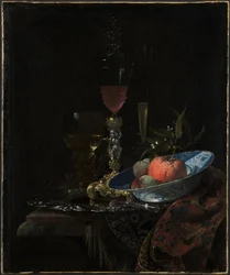 Vinglas och en skål med frukt, 1663.