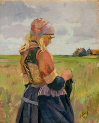 Ung flicka i ett landskap [eller holländsk flicka], ca 1892-94 (olja på duk)