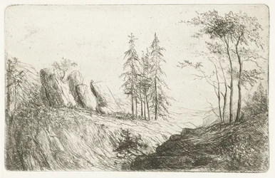 Berglandskap med träd