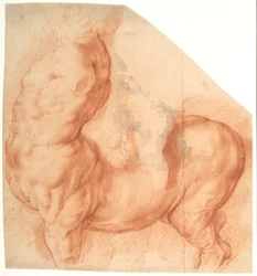 Centaur Tamed. Antik skulptur sedd från vänster