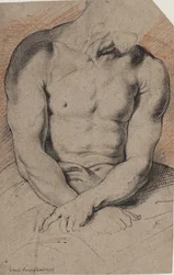 Kristus krönt med törnar. Kristi torso. Efter Van Dyck