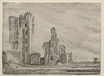 Ruinerna av slottet Huys Te Kleef nära Haarlem, ca. 1616.