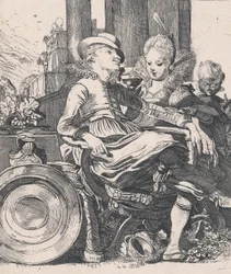 Det förälskade paret: Lucelle och Ascagnes, 1616.