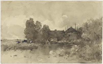 Landskap med gård