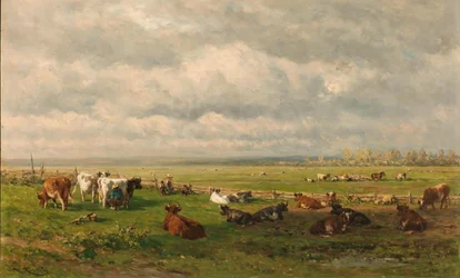 Ängslandskap med boskap Weidelandschap met vee