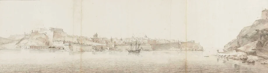 Utsikt över Valletta på ön Malta, sett från Senglea