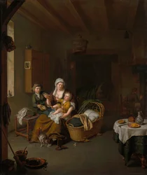 En mamma som matar sitt barn (The Happy Mother)