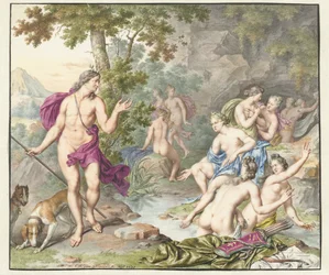 Actaeon överraskar Diana och hennes följeslagare