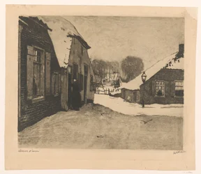 Snötäckta hus i Ede