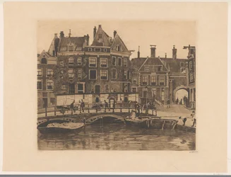 Utsikt över Beurspleintje i Amsterdam