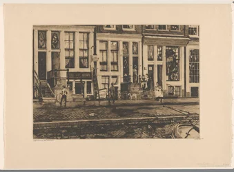 Vy över hus på Oude Waal i Amsterdam Amsterdam Oude Waal (titel på objekt)