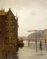 Bodenspeicher in einer Amsterdamer Gracht (Lager på en Amsterdam-kanal på Uilenburg)