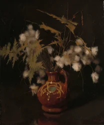 Fluffiga blommor i en kanna