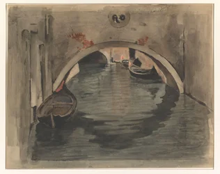Visa under en bågbro i Venedig