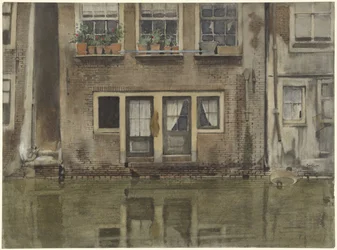 Hus på en kanal i Amsterdam
