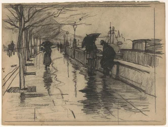 Regen, Thames Embarkment i London