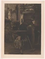 Smed vid elden i en smedja i Wijk bij Duurstede Forge with fire (Jan) (originaltitel)