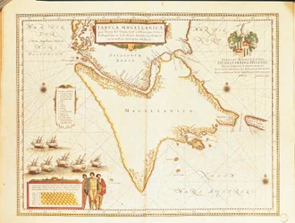 Magellansundet, från Theatrum Orbis Terrarum av Willem och Joan Blaeu