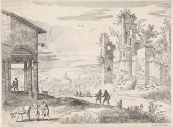 Landskap med den barmhärtige samariten på värdshuset Italienska landskap (serietitel)