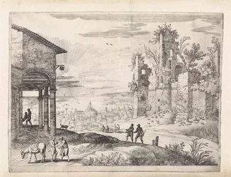 Landskap med den barmhärtige samariten på värdshuset Italienska landskap (serietitel)