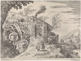 Landskap med en vattenkvarn och den barmhärtige samariten Italienska landskap (serietitel)