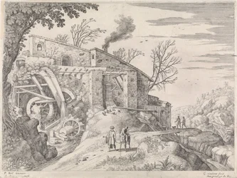Landskap med en vattenkvarn och den barmhärtige samariten Italienska landskap (serietitel)