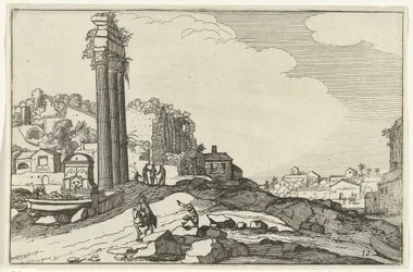 Castor och Pollux tempel Romerska ruiner och kustlandskap (serie 1) (serietitel)