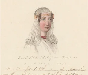 Huvudbonad av en flicka från Alkmaar, 1816 A North Holland girl from Alkmaar / Une Jeune d