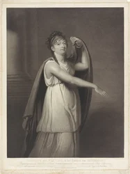 Porträtt av Johanna Cornelia Ziesenis-Wattier Ziesenis f. Wattier, i Epicharis karaktär (titel på objekt)