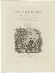 Sittande resenär och en pojke i ett landskap Titelsida för: J.G. Tobler, Ferdinand Dulder, 1838