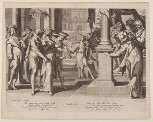 Susanna inför Daniel, plansch 3 från Thrones of Justice (Thronus Iustitiae)