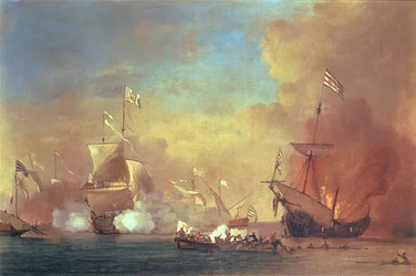 Barbary Pirates Attacker Ett Spanskt Fartyg