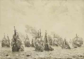 Slaget vid Livorno (Leghorn) Sjöslaget vid Livorno, 14 mars 1653: Avsnitt från det första engelska sjökriget (1652-54)