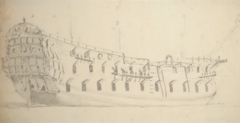 Porträtt av en engelsk fjärdeklassare, ca 1685 (grafit, grå lav)