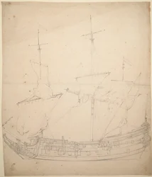 Porträtt av "Vrede" (), ca 1661 (offset, grafit)