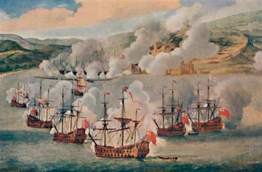 Sjökamp i en hamn, c1670, 1903