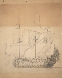 Porträtt av en engelsk tredje rang, ca 1673 (grafit, grå lav)