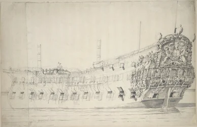 Porträtt av "Monck", ca 1676 (grafit, lavering)