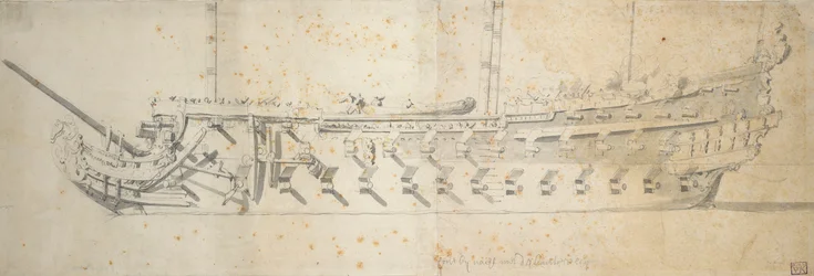 Porträtt av "Royal Thérèse" (), ett fartyg med 70-80 kanoner som byggdes som "Paris" 1670, bytte namn 1671 och dömdes ut 1690