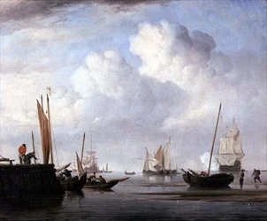 Fiskebåtar och andra segelfartyg (olja på duk)