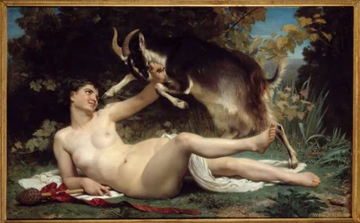 En Bacchante Hon är representerad med en get. Målning av William Adolphe Bouguereau (1825-1905) 1862 Sön. 1,15 X 1,85 m Bordeaux, Musee des Beaux Arts