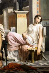 Odysseus igenkänd av sin sköterska på väg tillbaka från Troja