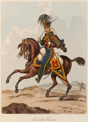 Seventh Hussars (akvatint, färgad)